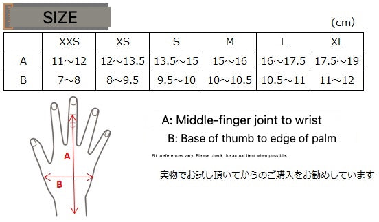 ICHIGEKI Open-Finger Gloves - English size and fit guide