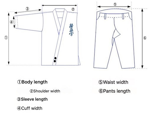 KI-200 Lightweight Karate Gi - English size and fit guide
