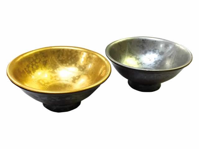 Kyokushin Original Arita Porcelain Gold & Silver Sake Cup Set with Booklet